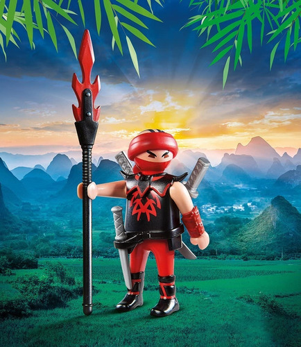 Playmobil Muñeco Ninja Samurai 9335 Intek Artculado C/acces