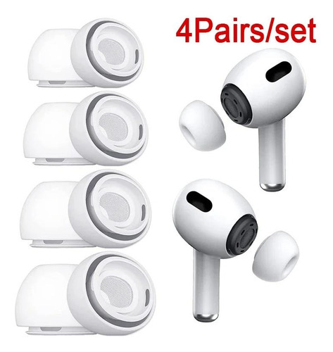 4 Pares Repuestos De Almuedillas Para Airpods Pro Y Pro2 Blanco