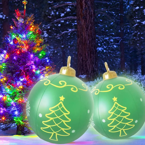 - Decoración De Bola De Navidad Inflable De 60 Cm Con Luz