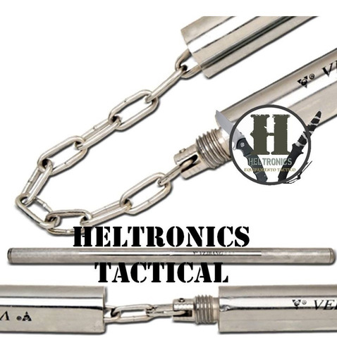 Imagen 1 de 2 de Nunchaku Metalico 18cm Cada Tramo 58.5cm Total