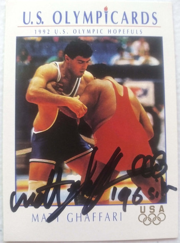 Matt Ghaffari Signed Olympic Card