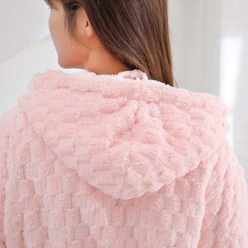 Bata De Franela Para Mujer, Ropa De Dormir De Franela, Felpa