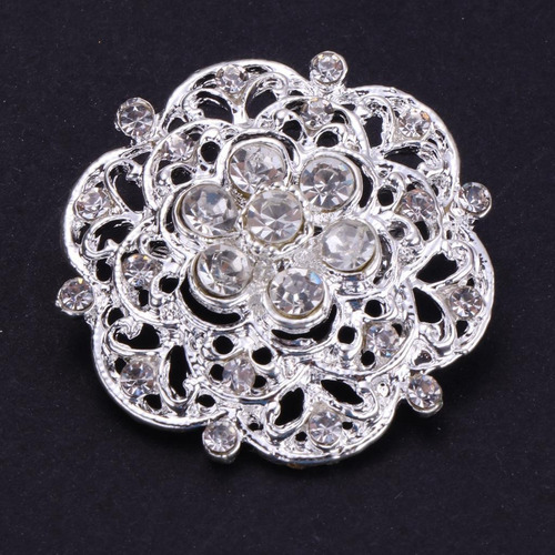 Conjunto De Broche De Flores De Diamantes De Imitación