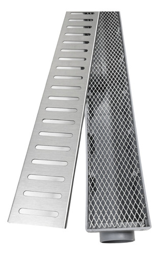 Ralo Inox 1 Metro X 6cm Coletor Saídas 40mm Cinza Tr