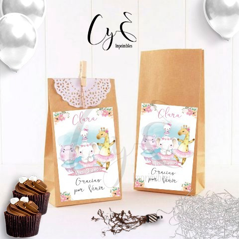 Mini Kit Imprimible Animales Bailarinas Ballet + Inv Digital