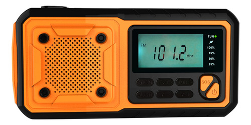 Radio Solar Manivela Emergency Am Fm Wb Linterna Sos 4000 Ma