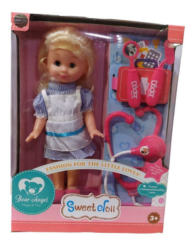 Muñeca Con Accesorios De Doctora Sweet Doll 29cm