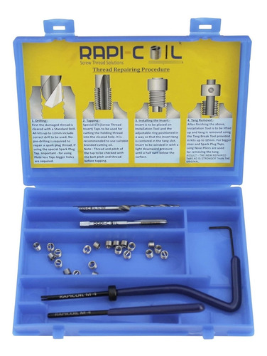 Kit Insercion Helicoidal Reparacion Rosca Rapicoil M4 X 0.7