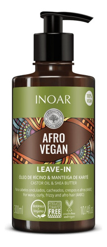 Crema De Peinar Afro Vegan Leave-in 300ml De Inoar
