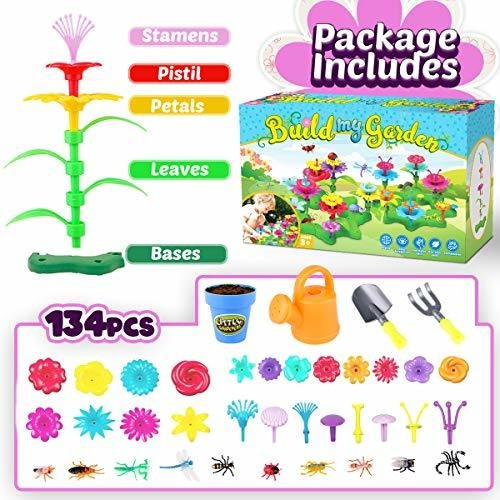 Imagen 3 de 6 de Goodyking Flower Garden Building Toys Para Niñas Y Niños - S