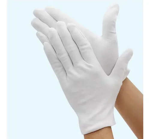 Guantes De Algodón Unicolor Ajustables Elásticos X 12 Und