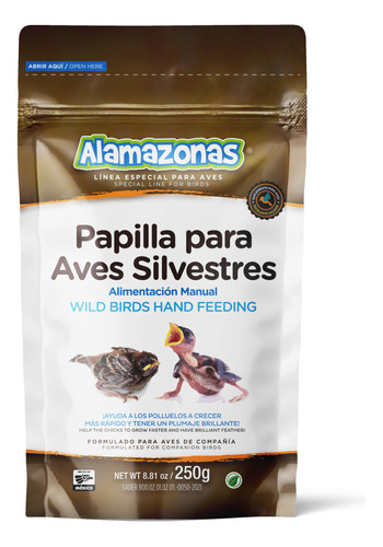 Papilla Hand Feeding Aves Silvestres 250g Alamazonas® Env
