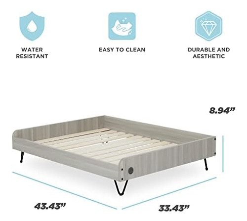 Tailzzz Cama Para Perros De Madera Con Colchón Resistente Al