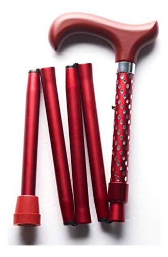 Merry Sticks Baston Plegable Ajustable De Disenador, Rojo De