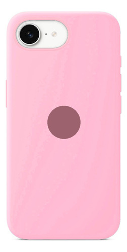 Funda Silicona Con Felpa Para Iphone 16e 2025 Rosa Pastel Con Manzanita