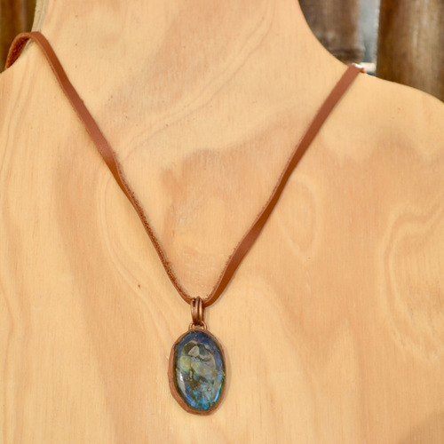 Imagen 4 de 8 de Collar Piedra Labradorita, Signo Zodiacal Cancer, Cod1