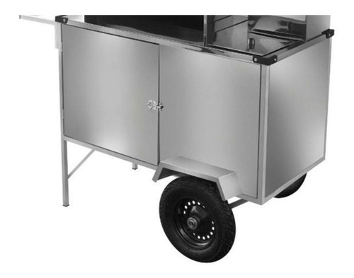 Imagem 3 de 6 de Carrinho De Churrasco Luxo Inox Rodas Pneumáticas L04p Cefaz