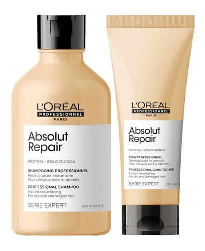 Shampoo X250ml + Acondicionador X200ml Absolut Repair Loreal