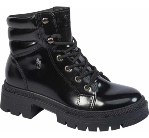 Botas Hicker Charol Sintetico Agujetas 1177703 Dama