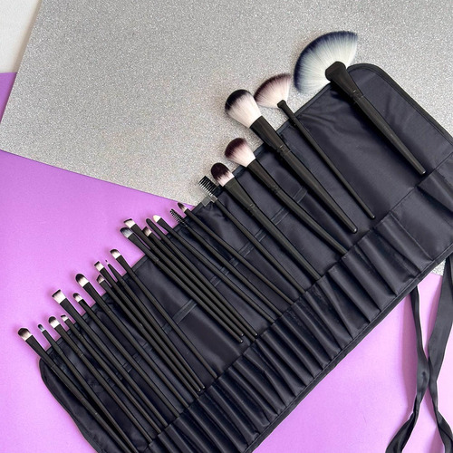 Set De Brochas Para Maquillaje Manta Negra