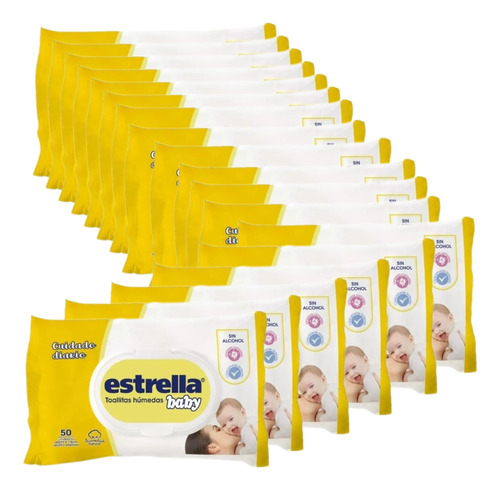 Toallitas Húmedas Estrella Baby Cuidado Diario Caja 18 X 50u