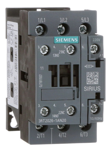 3rt2026-1an20 Siemens Contactor 25amp Bob220vac S0 C-1na+1nc
