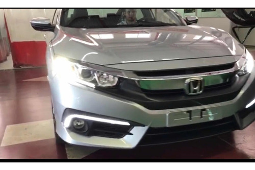 Imagem 6 de 6 de Moldura Farol Milha Com Luz Diurna Drl Led Civic G10 17 A 19