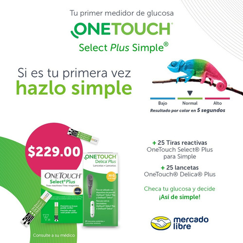Onetouch Select Plus Simple Paquete Con 25 Tiras 25 Lancetas
