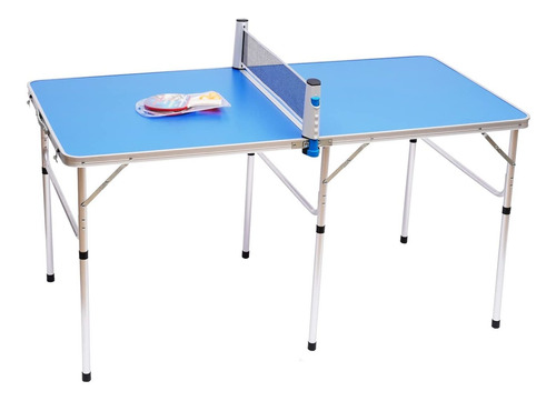 Tenis Mesa Plegable Portatil 2 Bate 3 Pelota 60 X 30