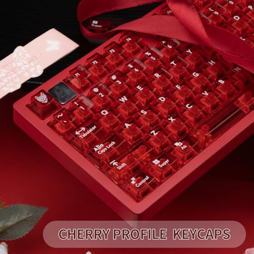 Teclado De 114 Teclas, Color Rojo Cristalino, Brillante