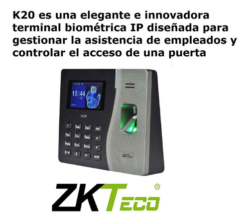 Imagen 5 de 9 de Terminal Para Gestión De Asistencia Ip Con Huella Zkteco
