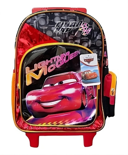 Mochila Ruedas Kinder Ruz Cars Rayo Mcqueen Escuela Menor Diseño De La Tela Liso