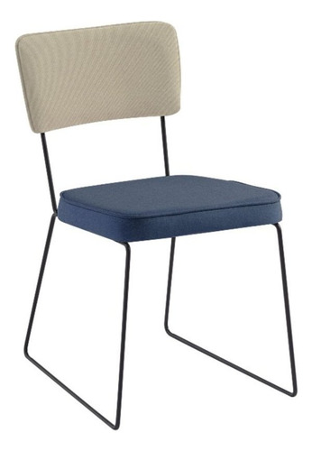 Cadeira Para Sala De Jantar Roma Bbb Azul/bege Fb