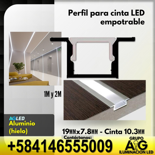 Perfil Superficial Hielo 26x26mm Cinta 24082mm 1mt Ypr26