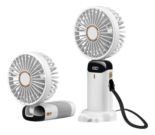 Mini Ventilador De Mano Portátil Personal: 4000 Mah Recargab