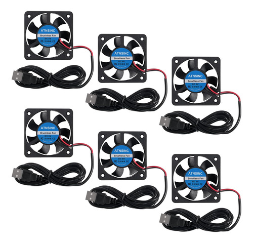 6pcs Dc 5v 50mm Ventilador Usb Sin Escobillas Ventilador De 