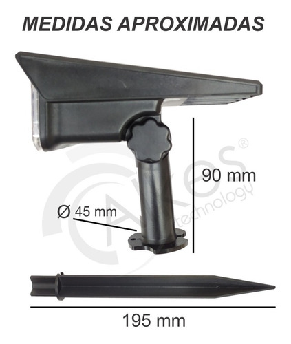 Imagen 3 de 9 de Reflector Led Estaca Panel Solar Luz Jardin Iluminación