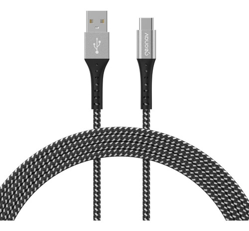 Cabo Usb-a Para Usb-c 1,2m Nylon Trançado Preto Geonav