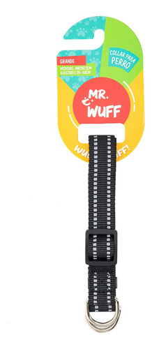 Collar Para Perro Reflejante Cierre Argollas Ajusta Mr Wuff Color Negro Tamaño Del Collar Xl