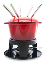 Comprar Fondue Hierro Fundido Esmaltado Rojo Mechero Pinches Sakura