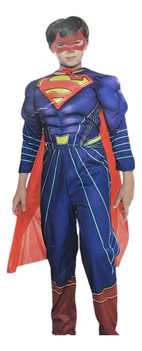 Disfraz De Superman Deluxe Con Musculos Importado 