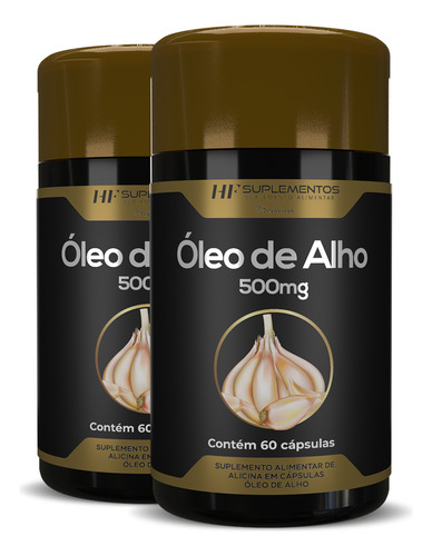 2x Oleo De Alho Premium 500mg 60caps Hf Suplements