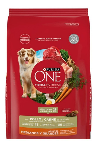 Alimento Para Perro Purina One Adultos Pollo Y Carne 2 Kg