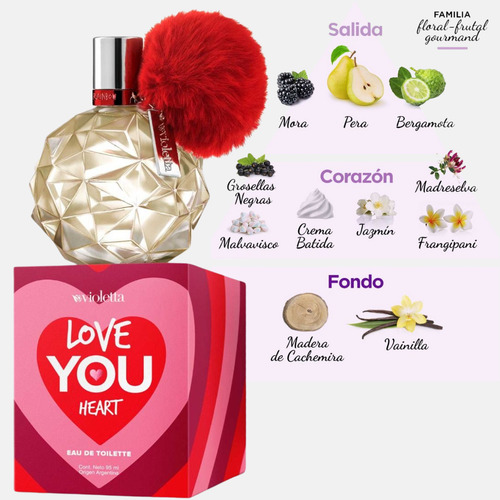 Eau De Toilette Love You Heart Y Body Mist De Regalo