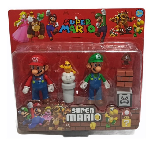 Mario Bros Figuras Coleccion Set X 3 Blister Juguete Niños