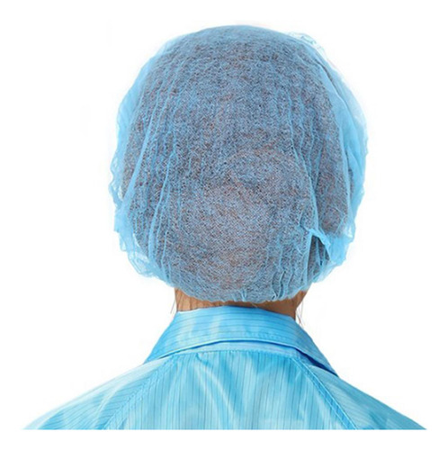 7 Protectoras Elásticas Para El Cabello 100x Nonwovens Azul