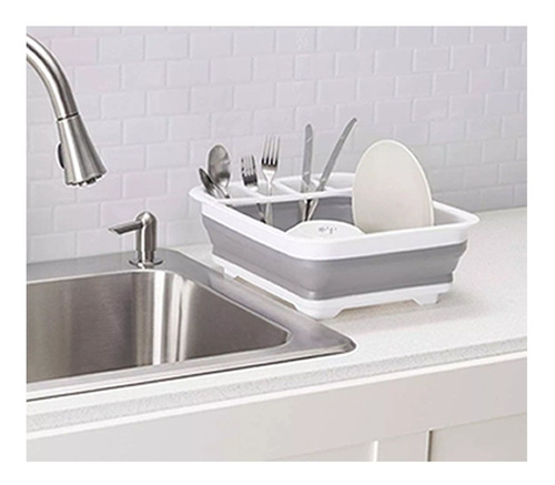 Imagen 8 de 10 de Escurridor Platos Seca Plato Plegable Plastico Y Silicona