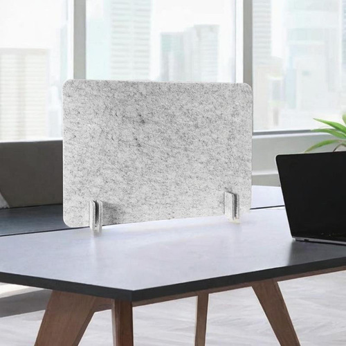 Divisória De Mesa Acústica À 40cmx50cm Cinza Prateado