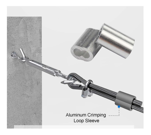 Luckkyme Paquete 30 De Aluminio Que Prensa Loop Manga Cable