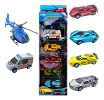 Comprar Conjunto 6 Carrinhos De Fricção Veículos Corrida Dute Toys Cor Azul